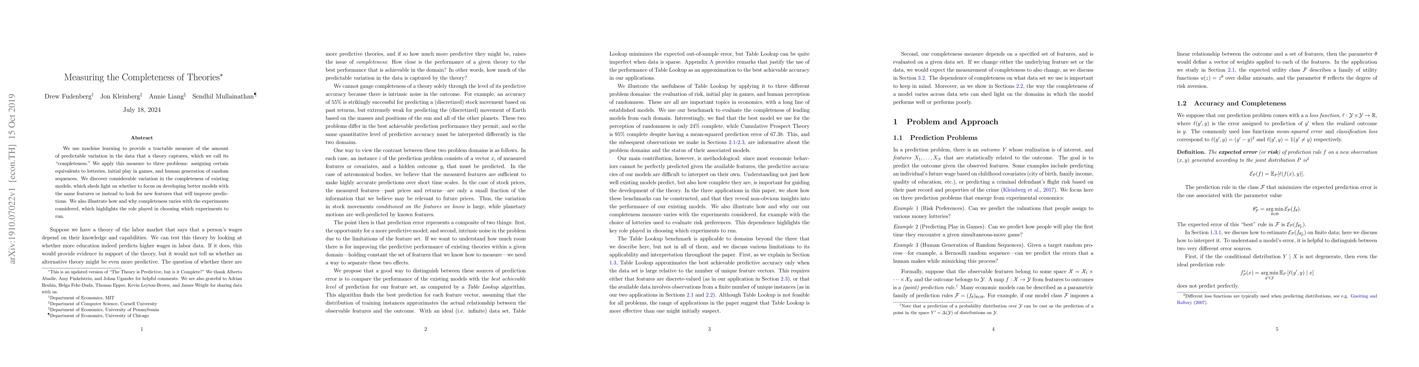Thumbnail for Measuring the Completeness of Theories