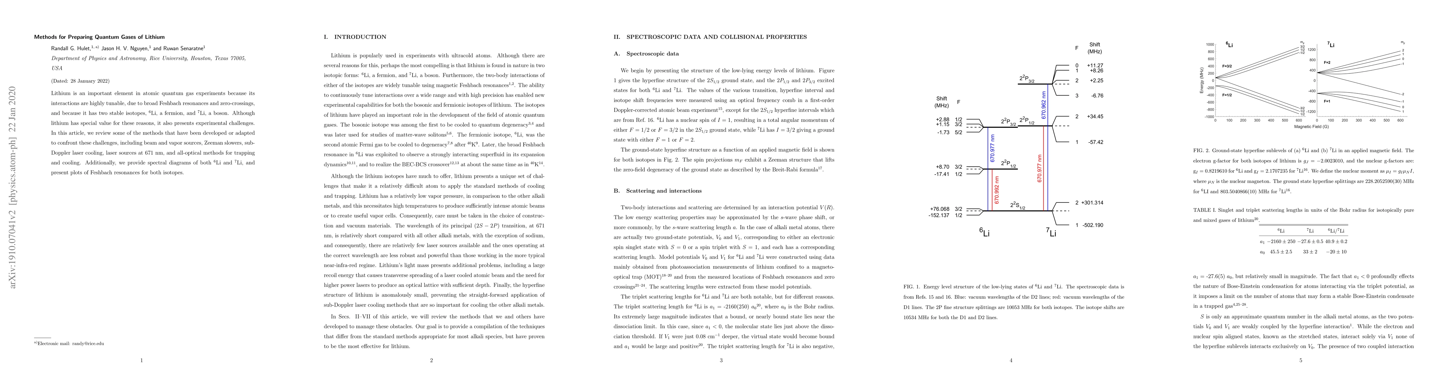 Thumbnail for Methods for Preparing Quantum Gases of Lithium