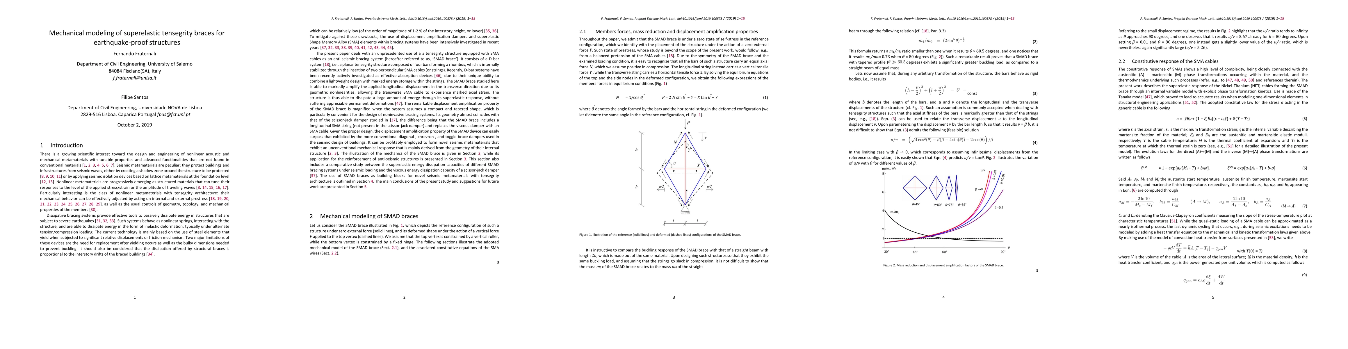 Thumbnail for Mechanical modeling of superelastic tensegrity braces for
  earthquake-proof structures