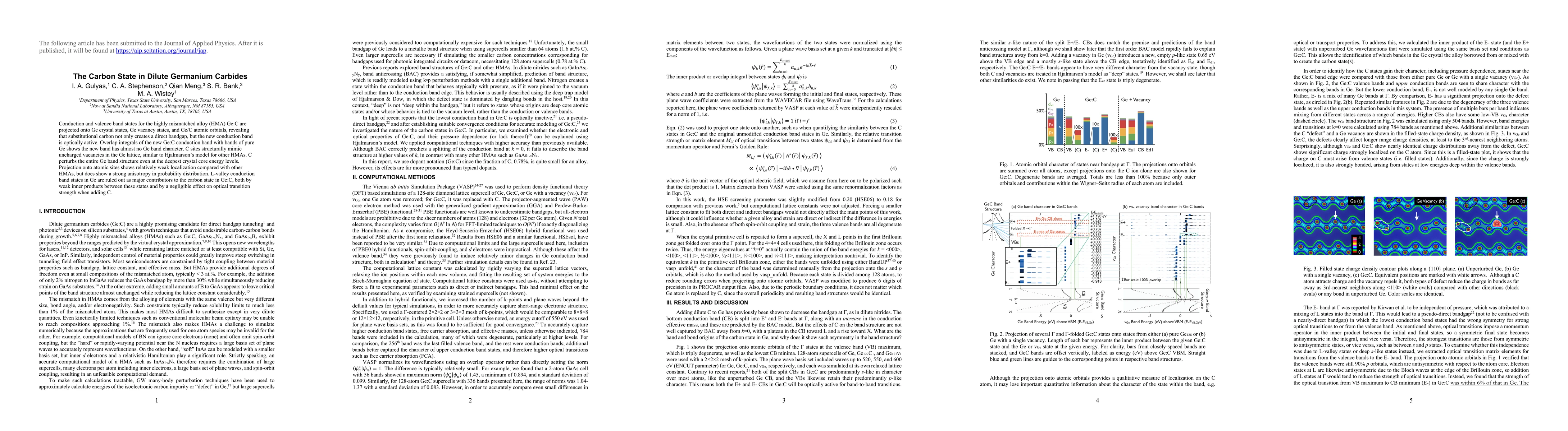 Thumbnail for The Carbon State in Dilute Germanium Carbides