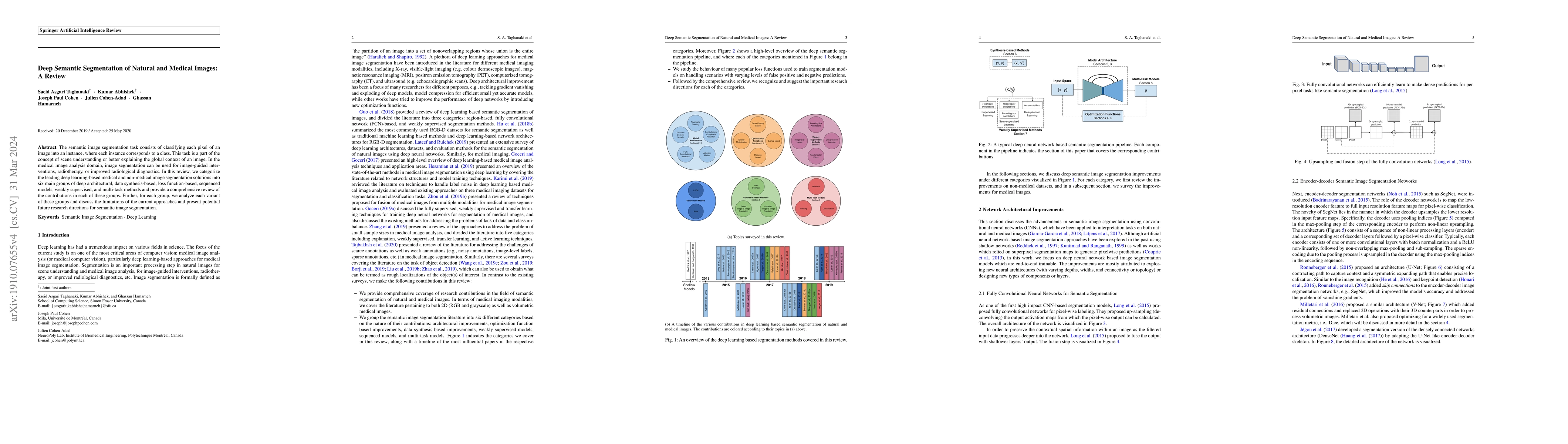 Thumbnail for Deep Semantic Segmentation of Natural and Medical Images: A Review