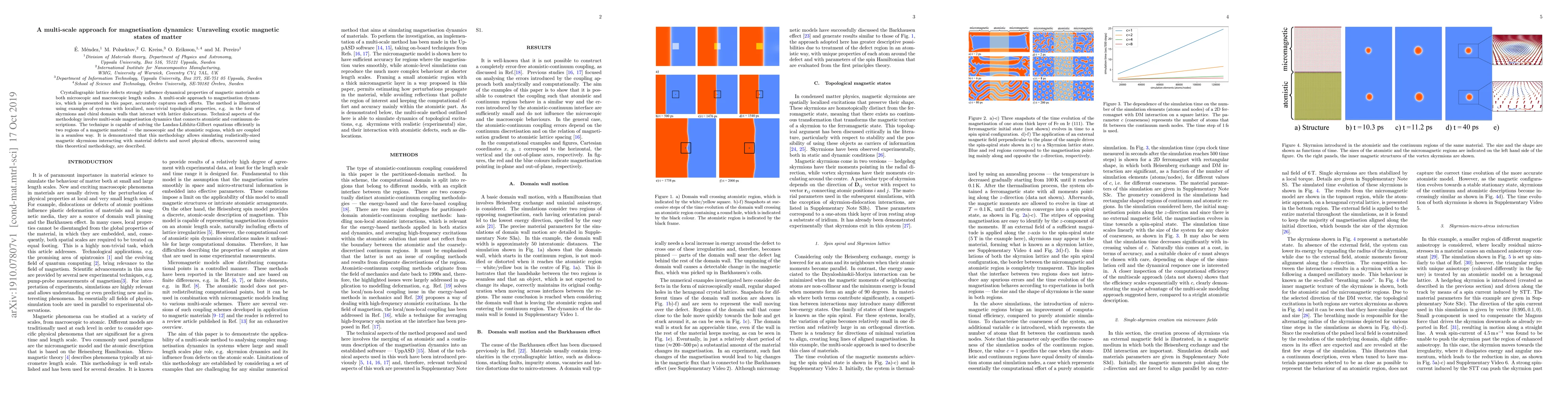 Thumbnail for A multi-scale approach for magnetisation dynamics: Unraveling exotic
  magnetic states of matter