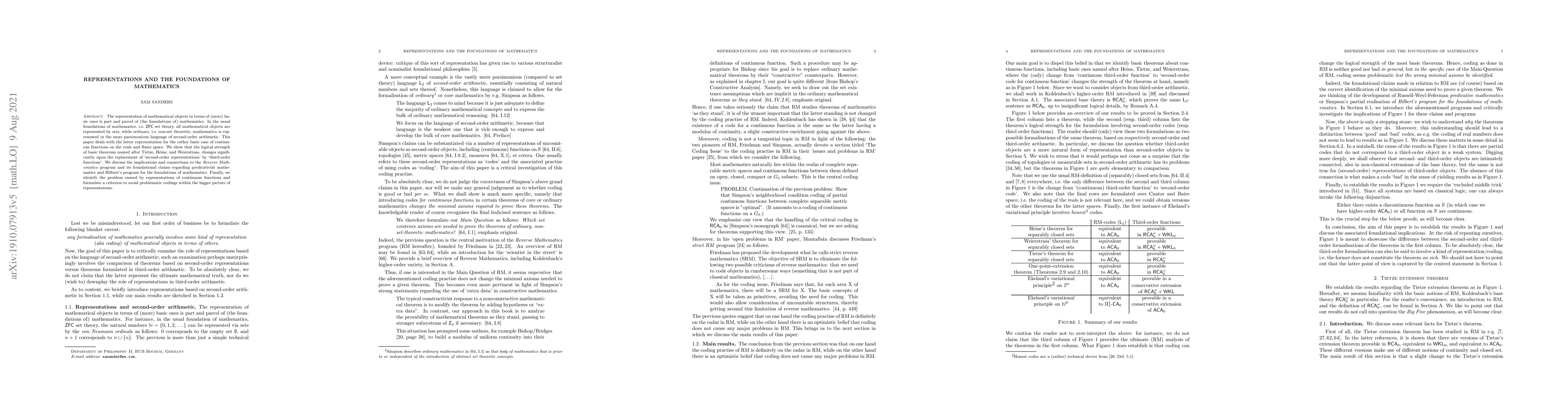 Thumbnail for Representations and the foundations of mathematics