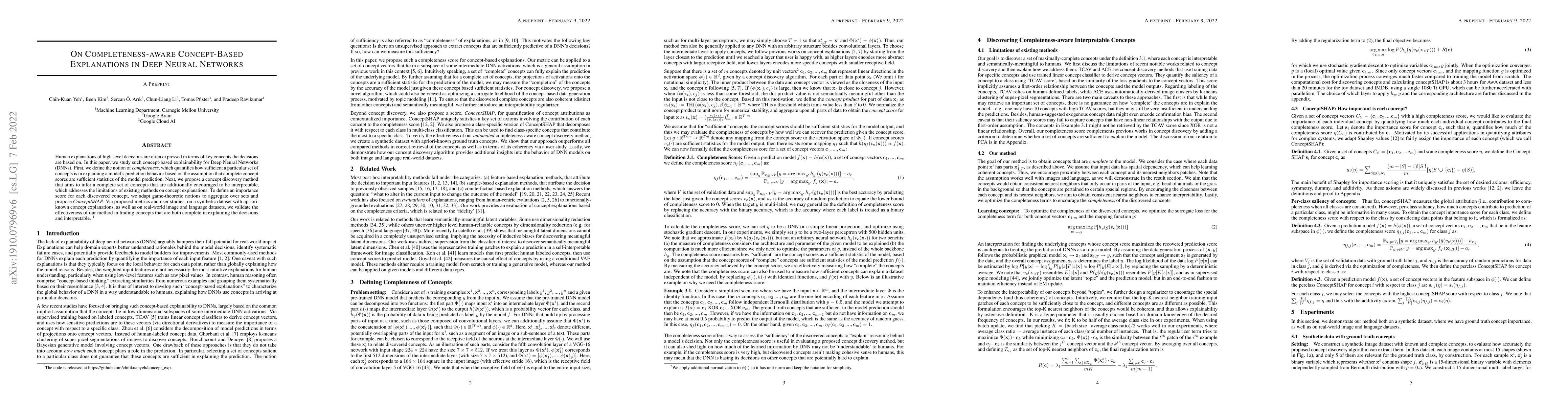 Thumbnail for On Completeness-aware Concept-Based Explanations in Deep Neural Networks