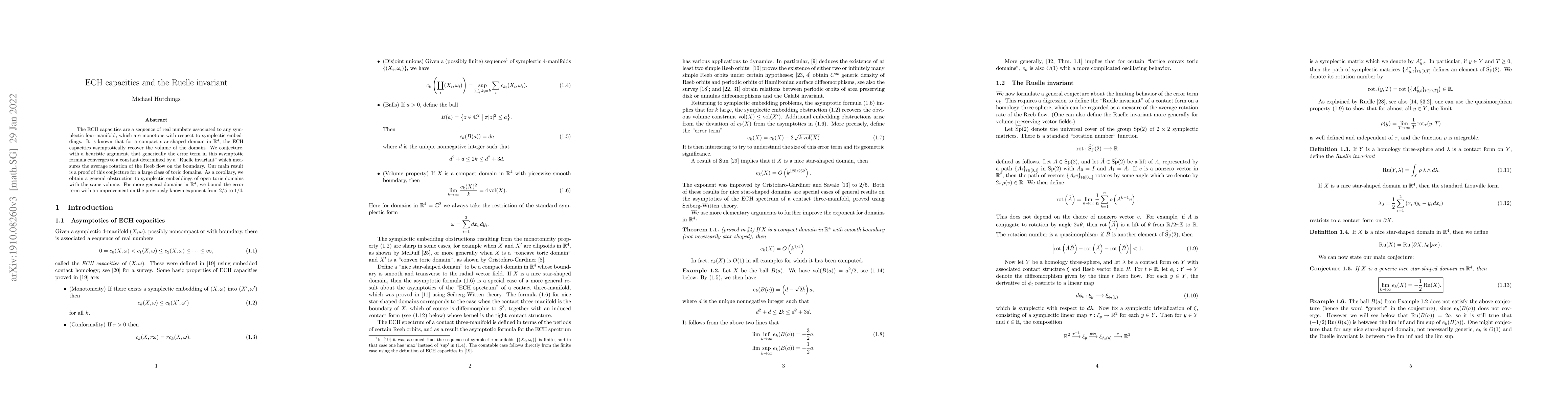 Thumbnail for ECH capacities and the Ruelle invariant