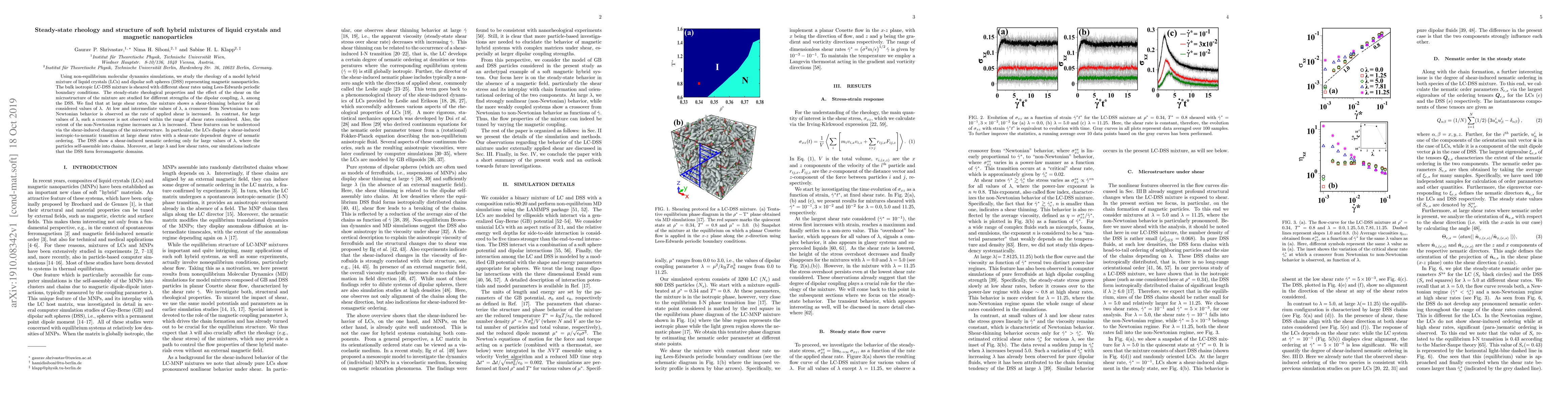 Thumbnail for Steady-state rheology and structure of soft hybrid mixtures of liquid
  crystals and magnetic nanoparticles