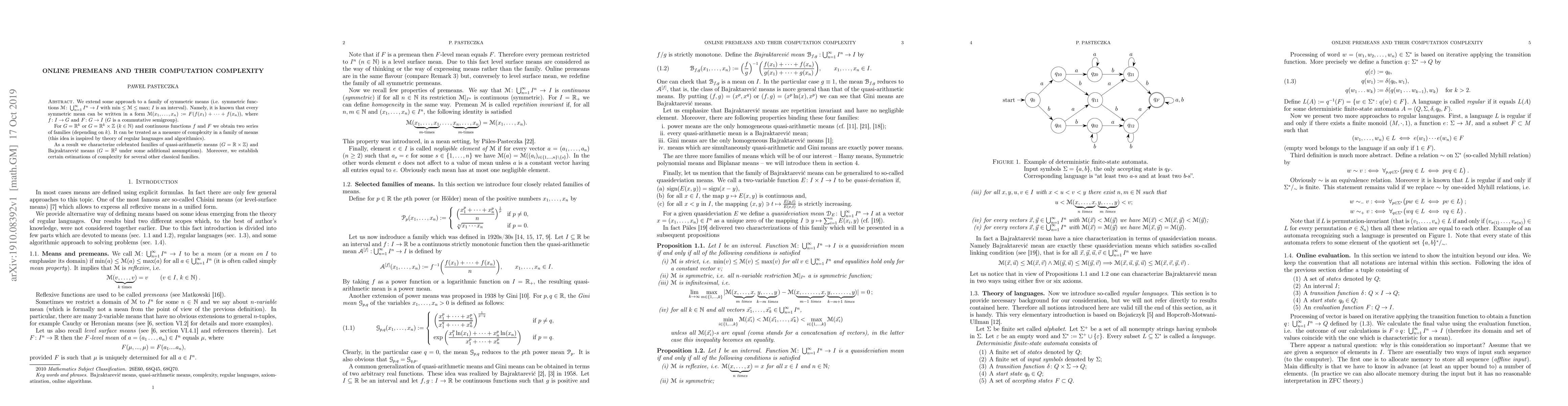 Thumbnail for Online premeans and their computation complexity