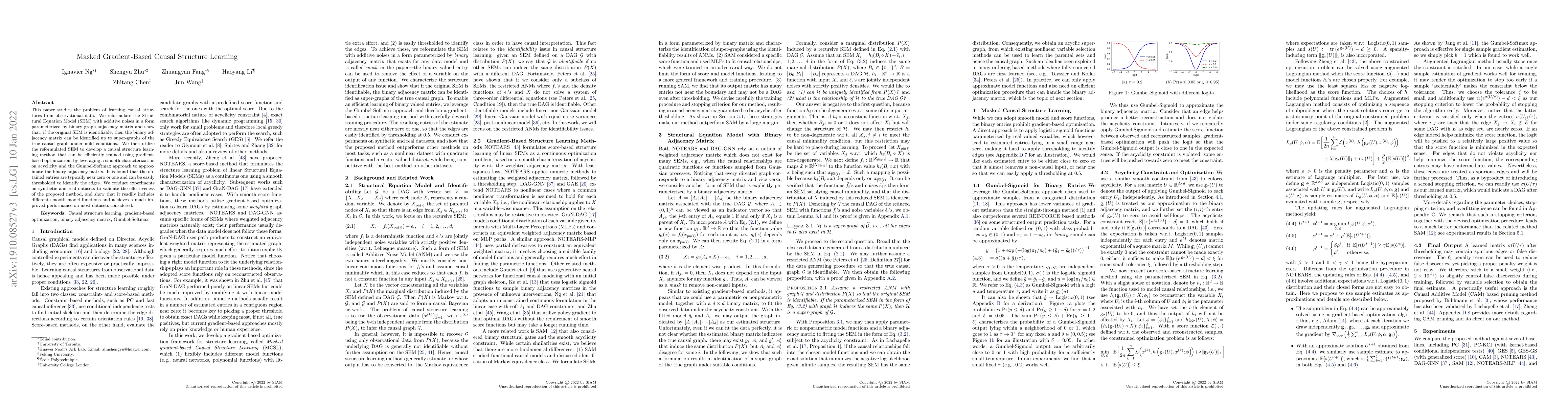 Thumbnail for Masked Gradient-Based Causal Structure Learning