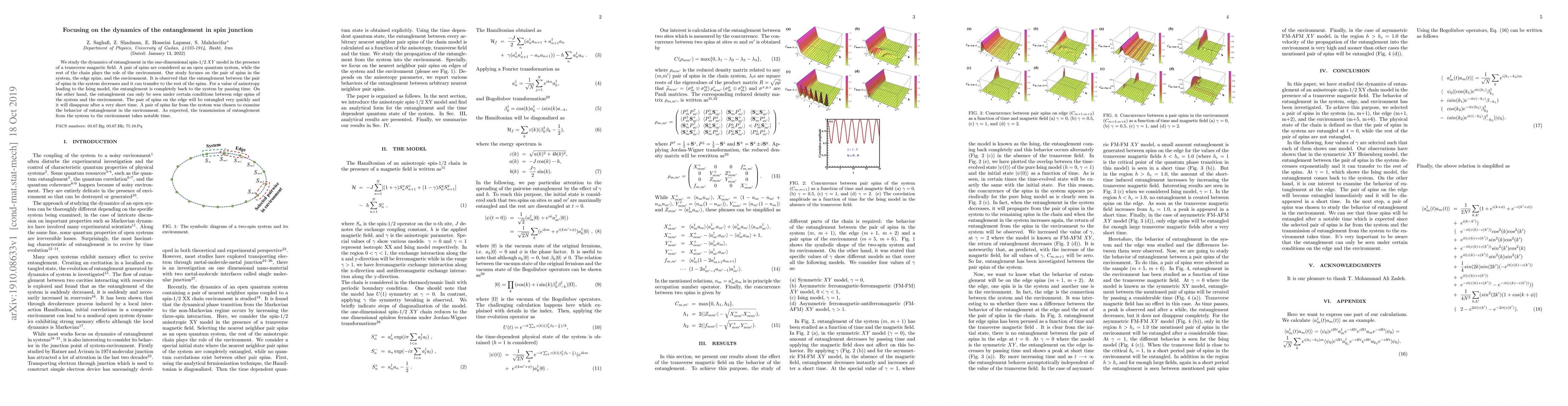 Thumbnail for Focusing on the dynamics of the entanglement in spin junction
