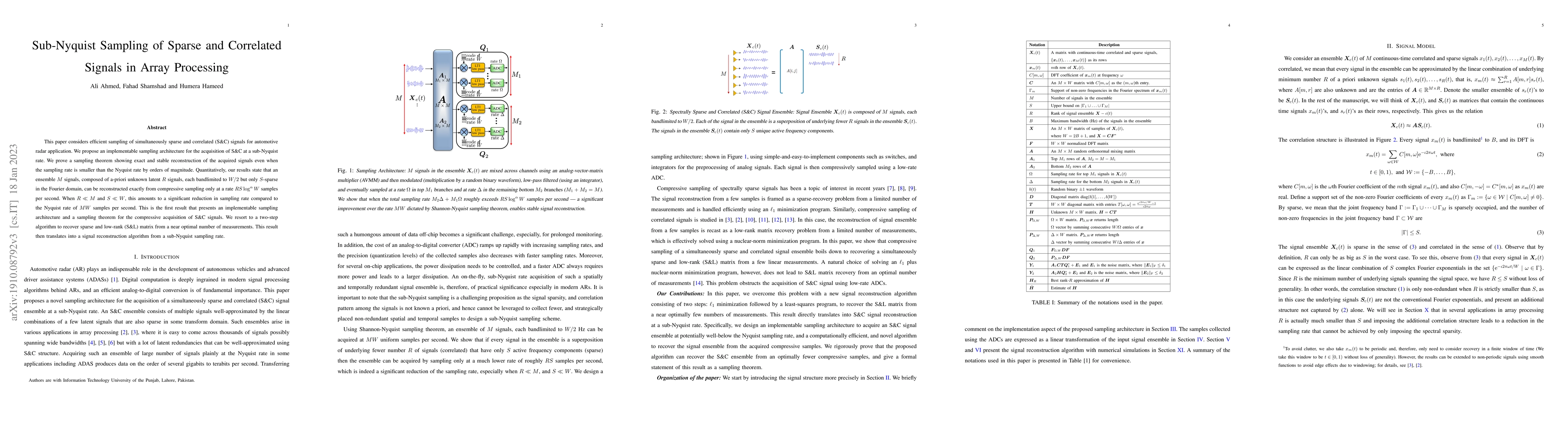 Thumbnail for Sub-Nyquist Sampling of Sparse and Correlated Signals in Array
  Processing