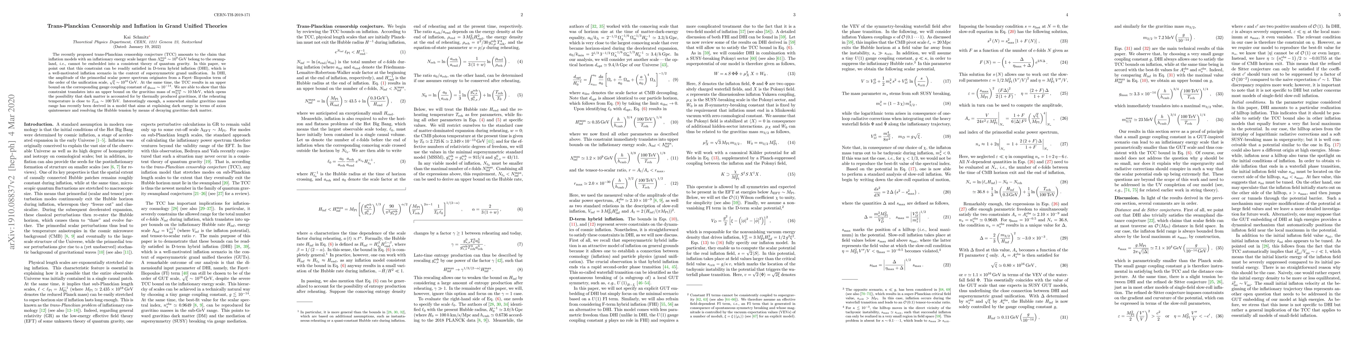Thumbnail for Trans-Planckian Censorship and Inflation in Grand Unified Theories