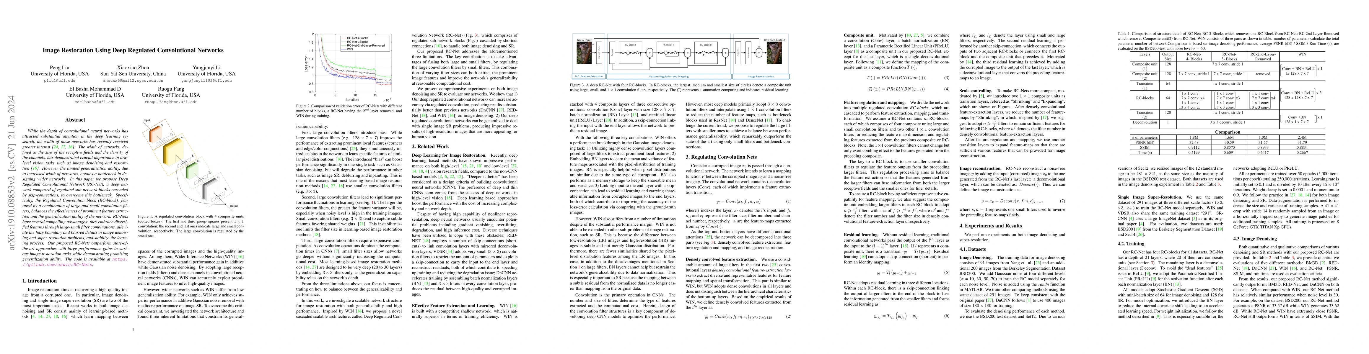 Thumbnail for Image Restoration Using Deep Regulated Convolutional Networks