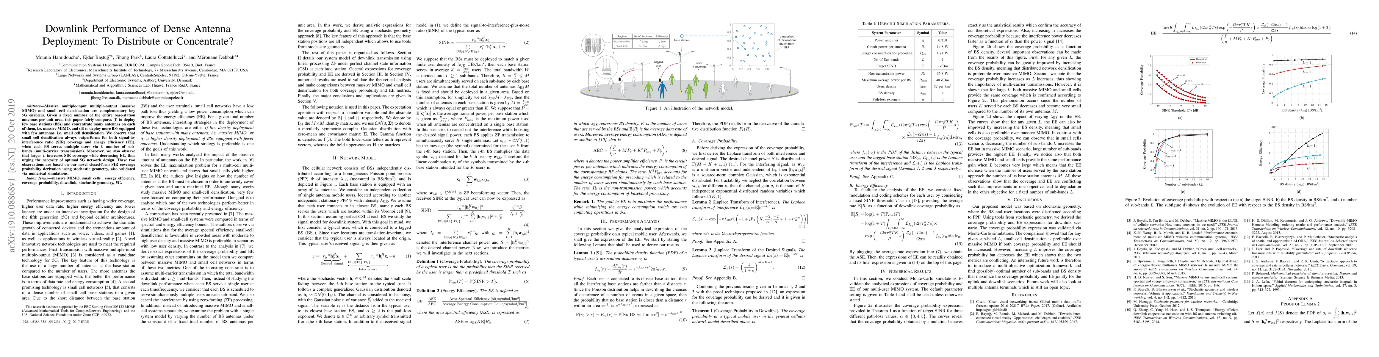 Thumbnail for Downlink Performance of Dense Antenna Deployment: To Distribute or
  Concentrate?