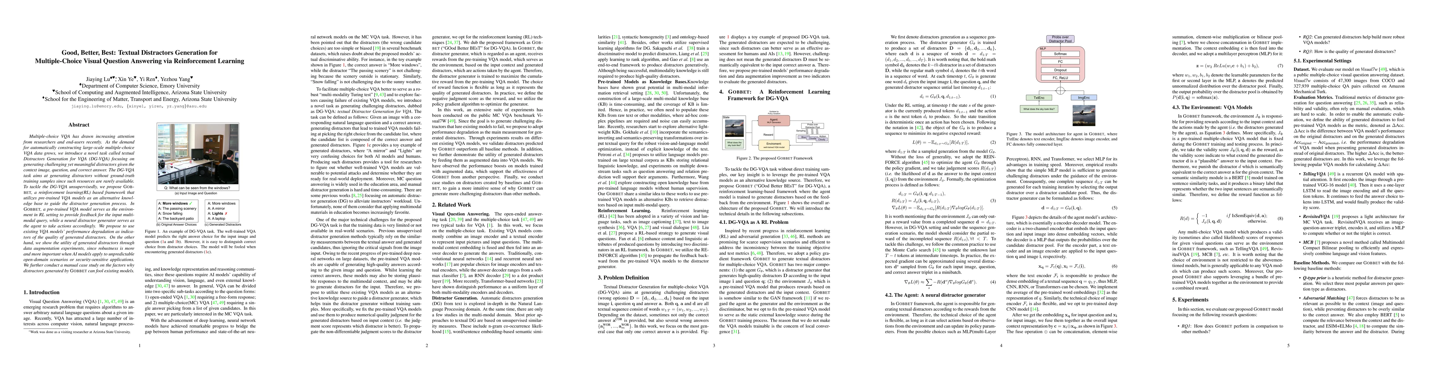 Thumbnail for Good, Better, Best: Textual Distractors Generation for Multiple-Choice
  Visual Question Answering via Reinforcement Learning