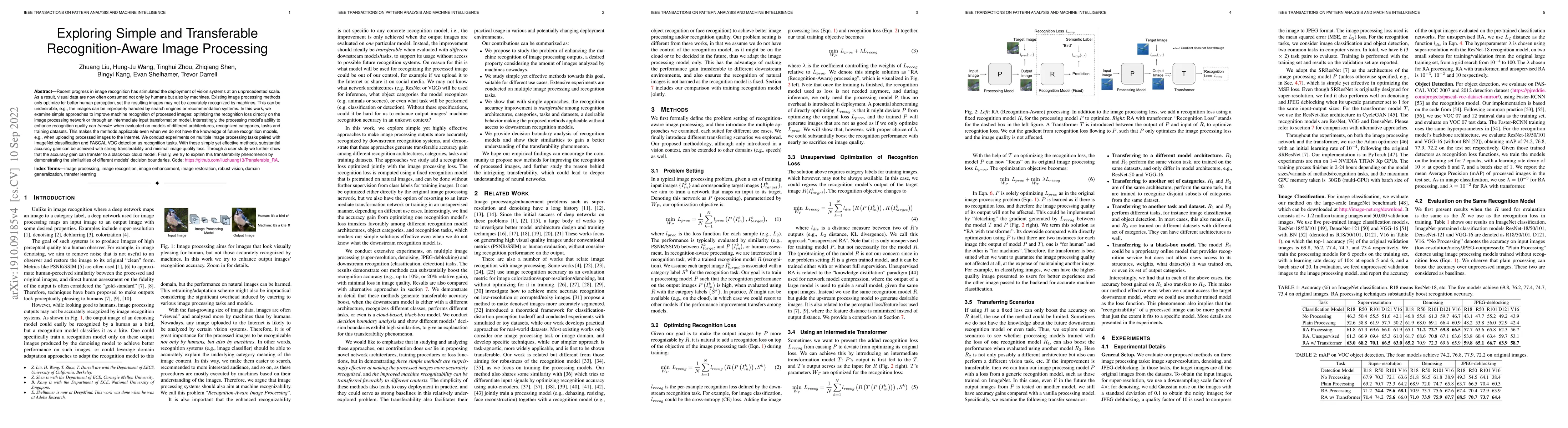 Thumbnail for Exploring Simple and Transferable Recognition-Aware Image Processing