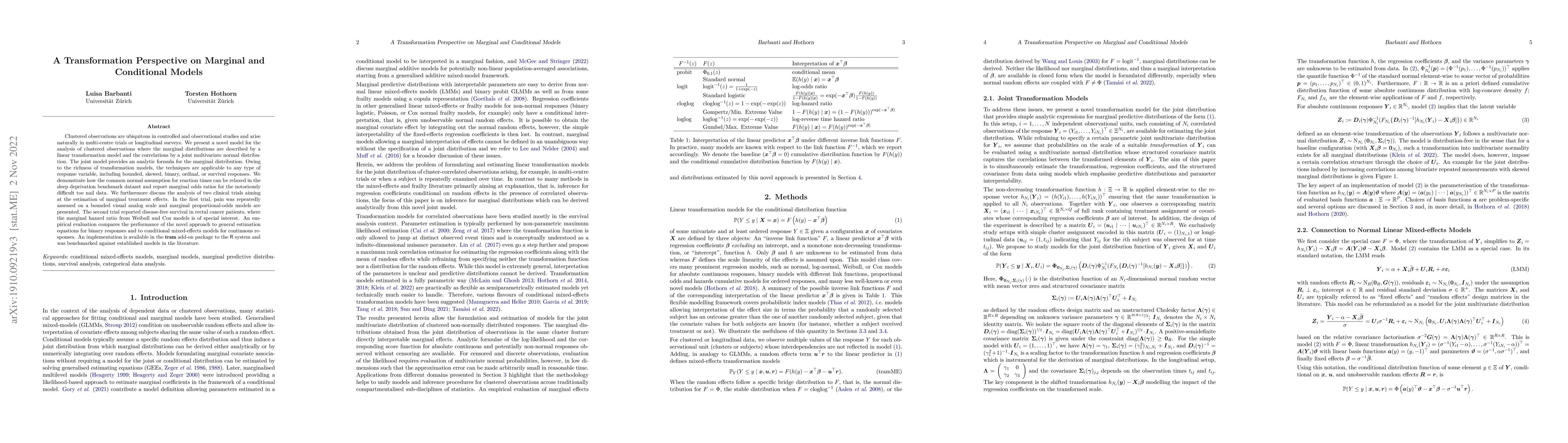 Thumbnail for A Transformation Perspective on Marginal and Conditional Models