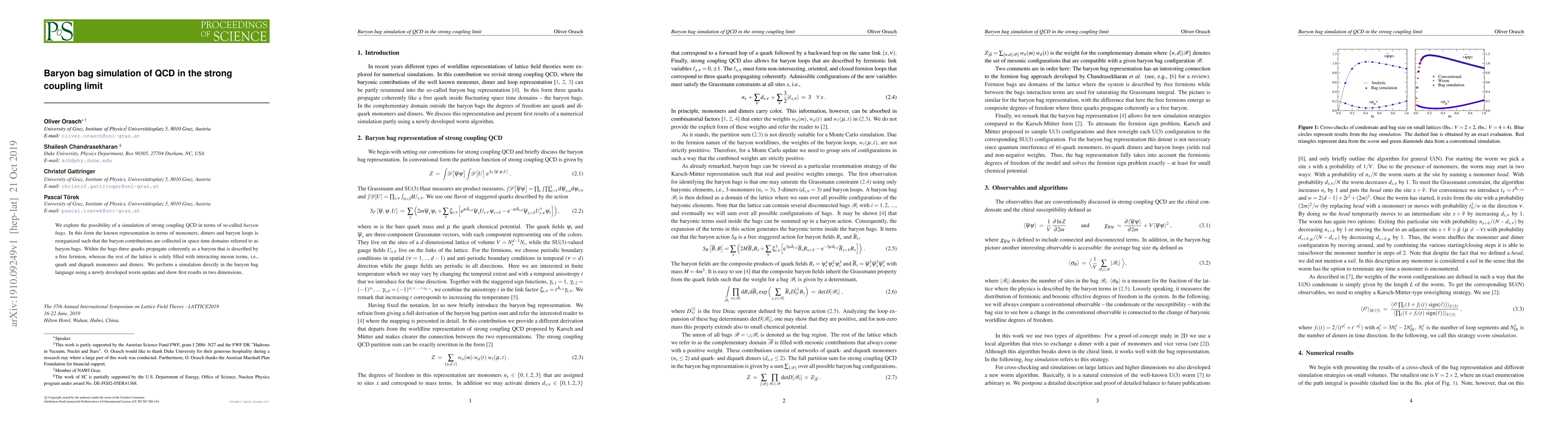 Thumbnail for Baryon bag simulation of QCD in the strong coupling limit