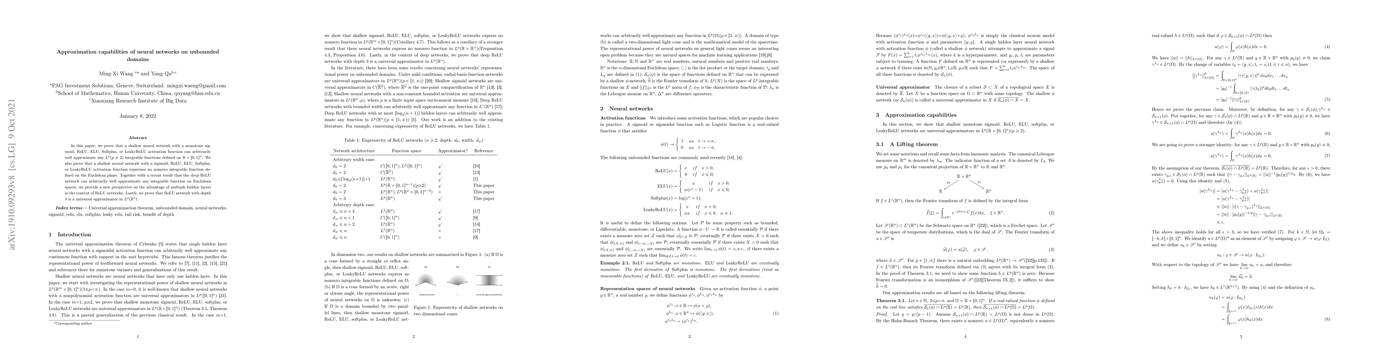 Thumbnail for Approximation capabilities of neural networks on unbounded domains