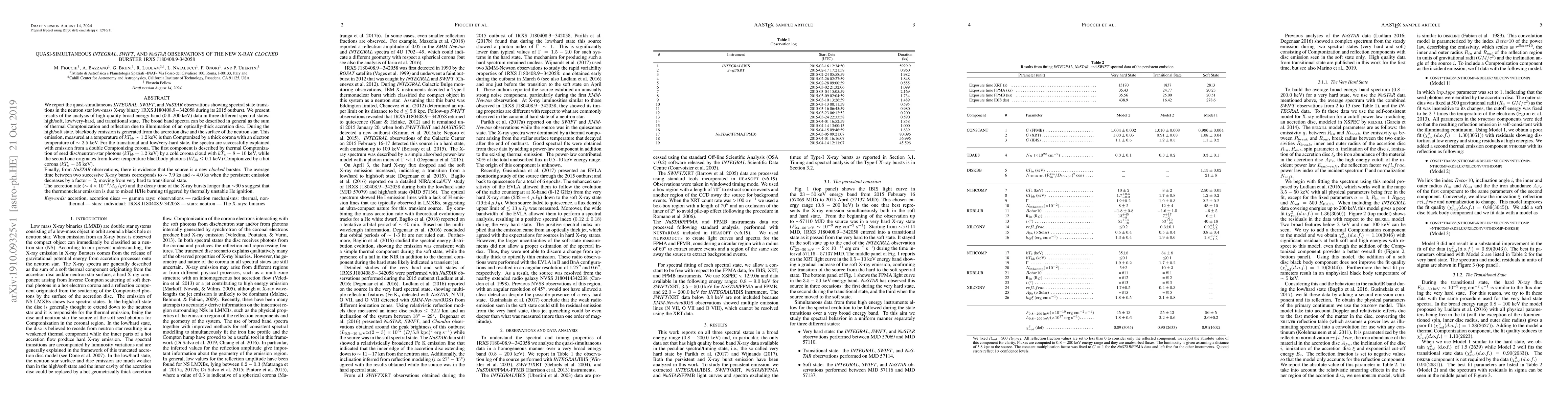 Thumbnail for Quasi-simultaneous Integral, Swift, And Nustar Observations Of The New
  X-ray Clocked Burster 1rxsj180408.9-342058