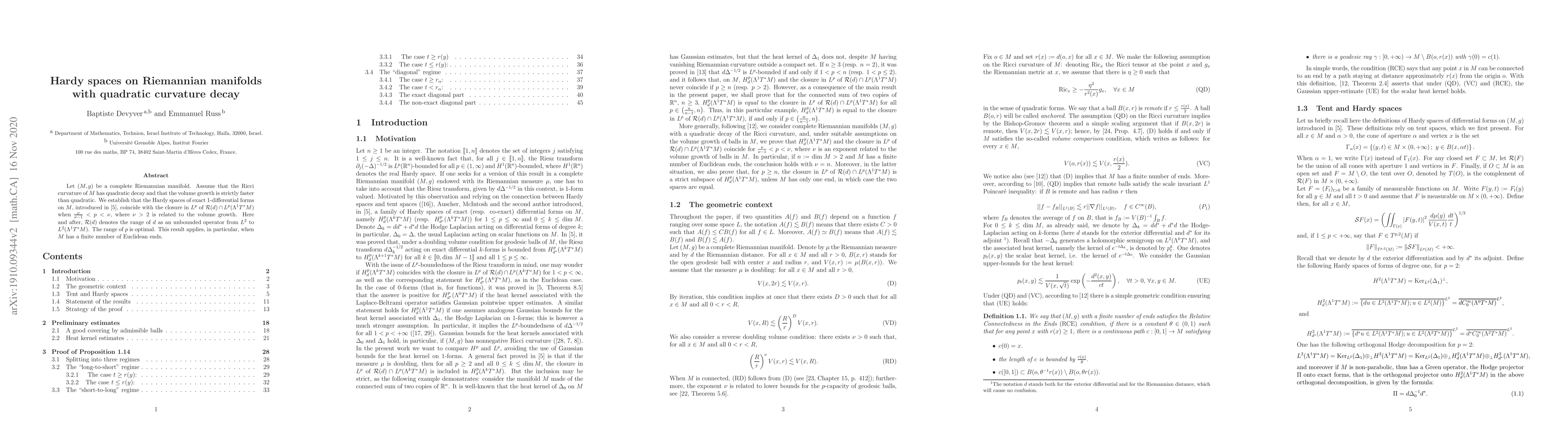 Thumbnail for Hardy spaces on Riemannian manifolds with quadratic curvature decay