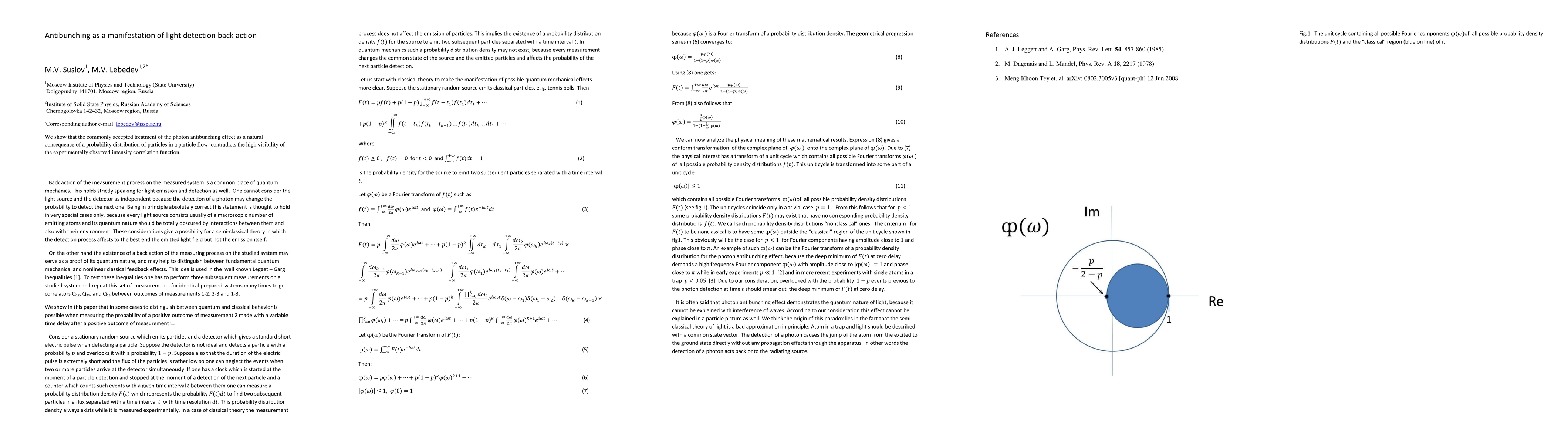 Thumbnail for Antibunching as a manifestation of light detection back action