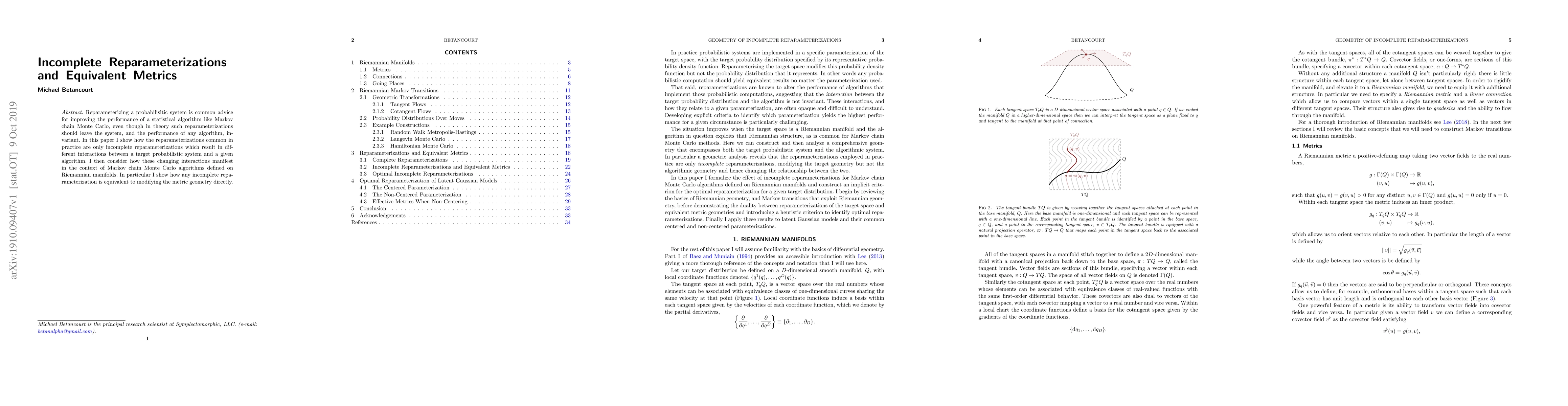 Thumbnail for Incomplete Reparameterizations and Equivalent Metrics