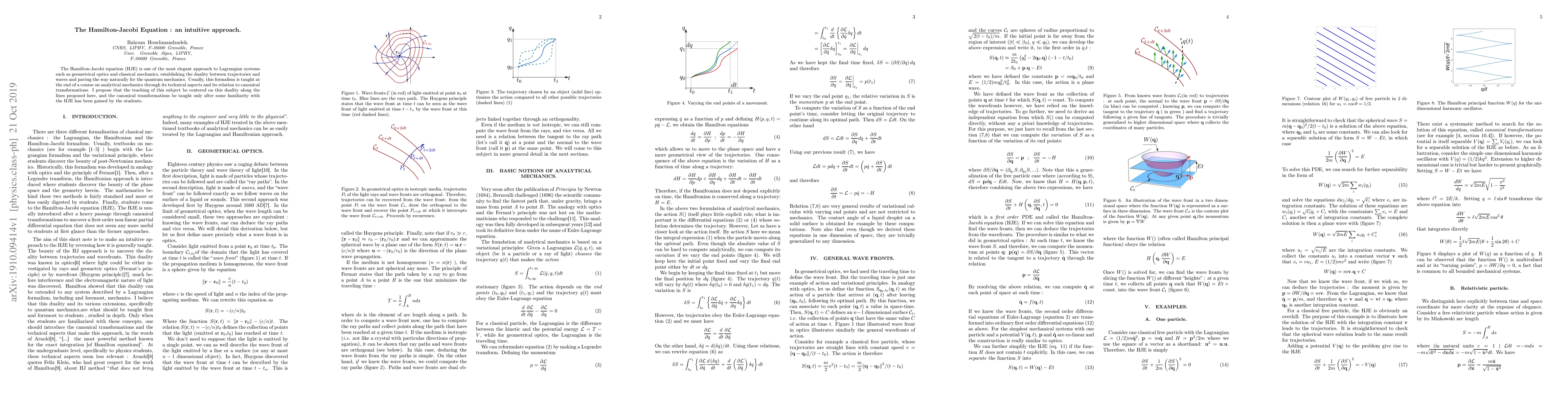 Thumbnail for The Hamilton-Jacobi Equation: an intuitive approach