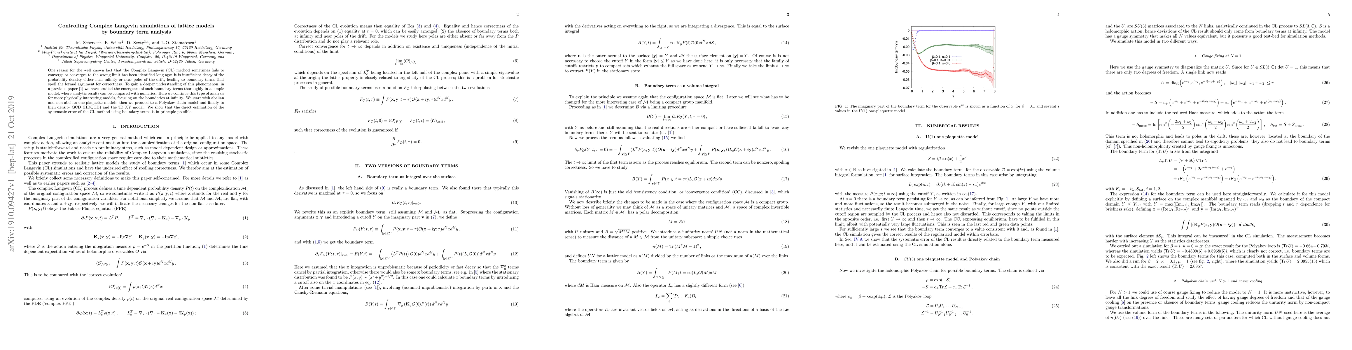Thumbnail for Controlling Complex Langevin simulations of lattice models by boundary
  term analysis