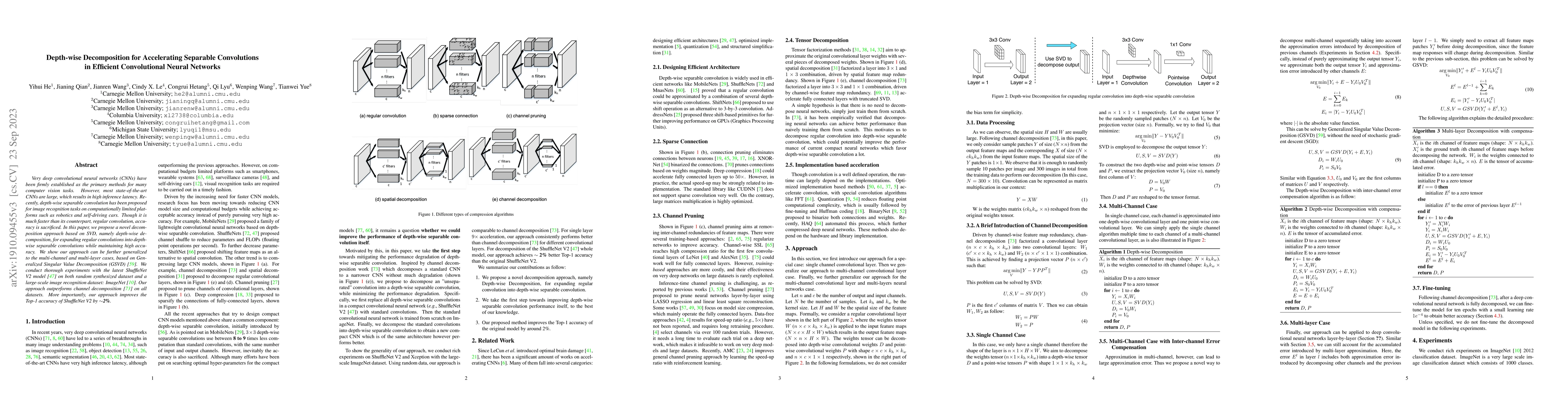 Thumbnail for Depth-wise Decomposition for Accelerating Separable Convolutions in
  Efficient Convolutional Neural Networks