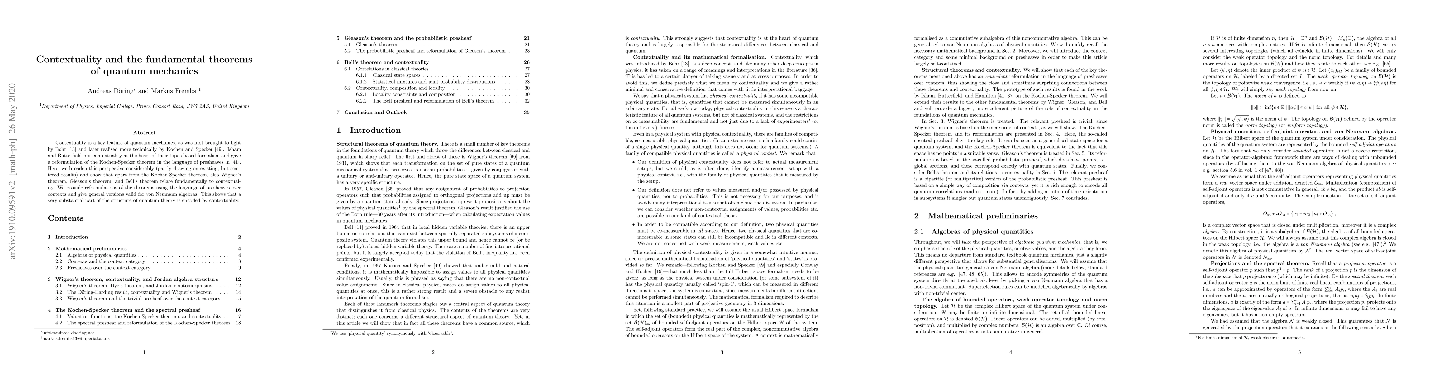 Thumbnail for Contextuality and the fundamental theorems of quantum mechanics