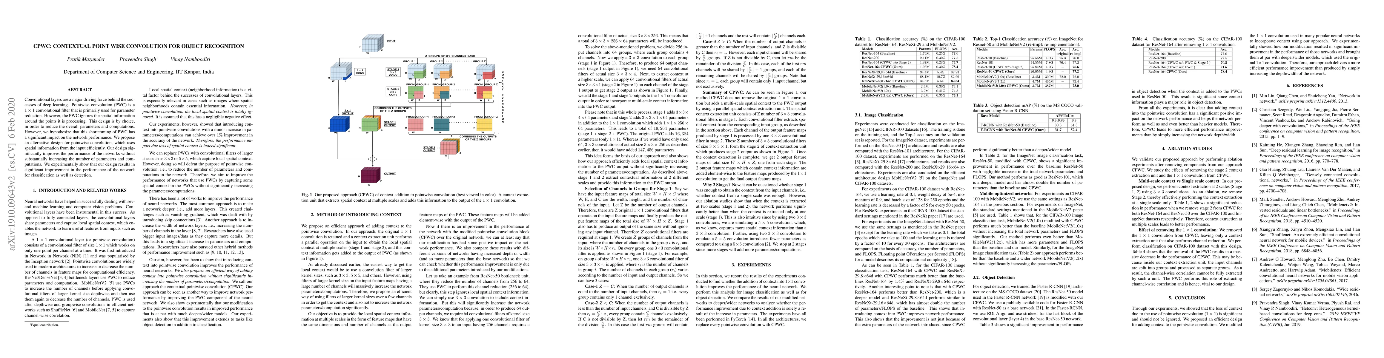 Thumbnail for CPWC: Contextual Point Wise Convolution for Object Recognition