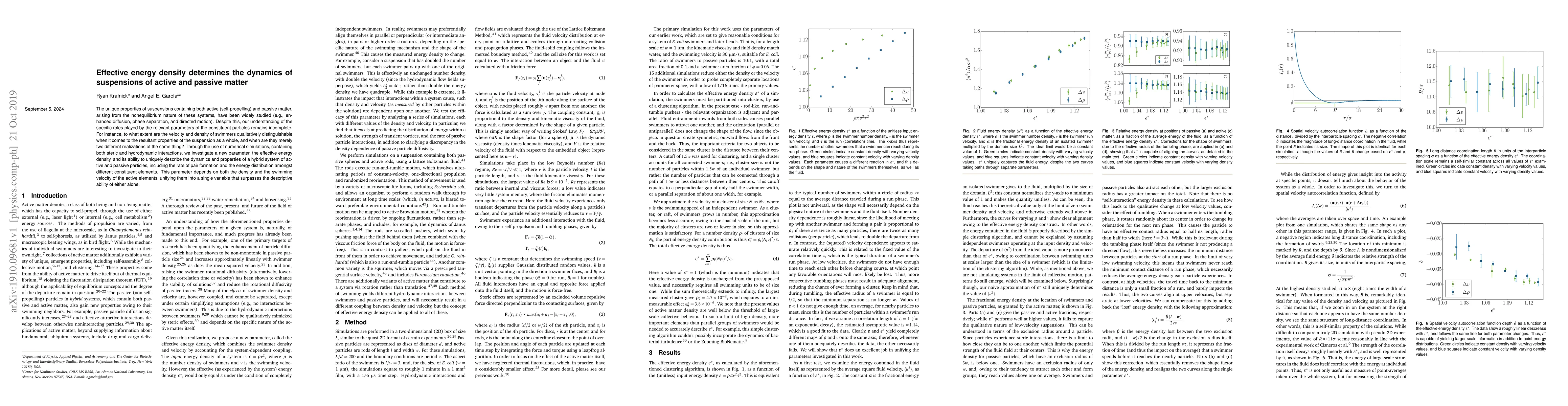 Thumbnail for Effective energy density determines the dynamics of suspensions of
  active and passive matter