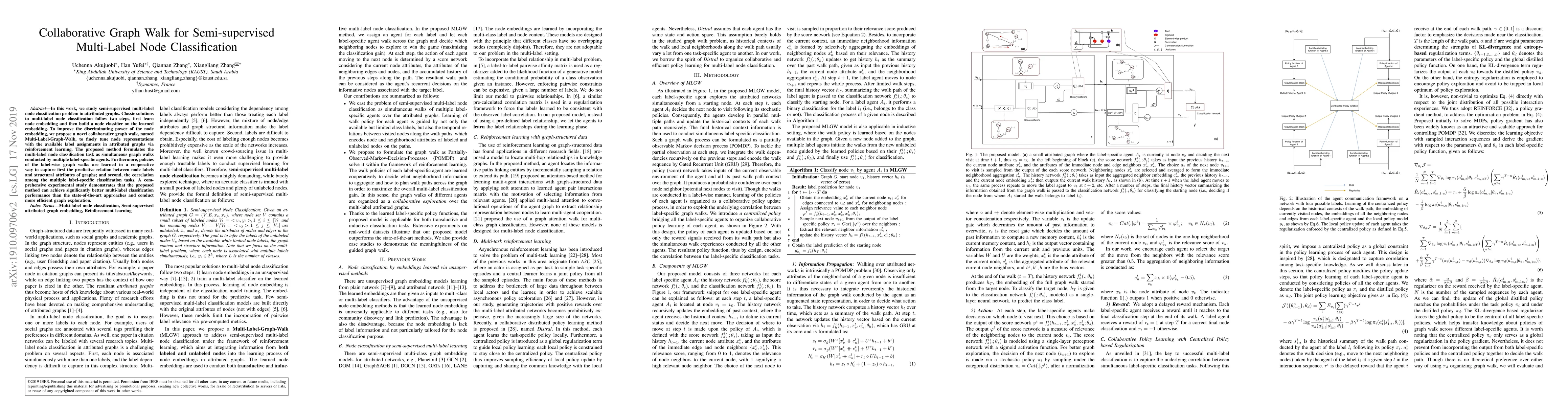 Thumbnail for Collaborative Graph Walk for Semi-supervised Multi-Label Node
  Classification