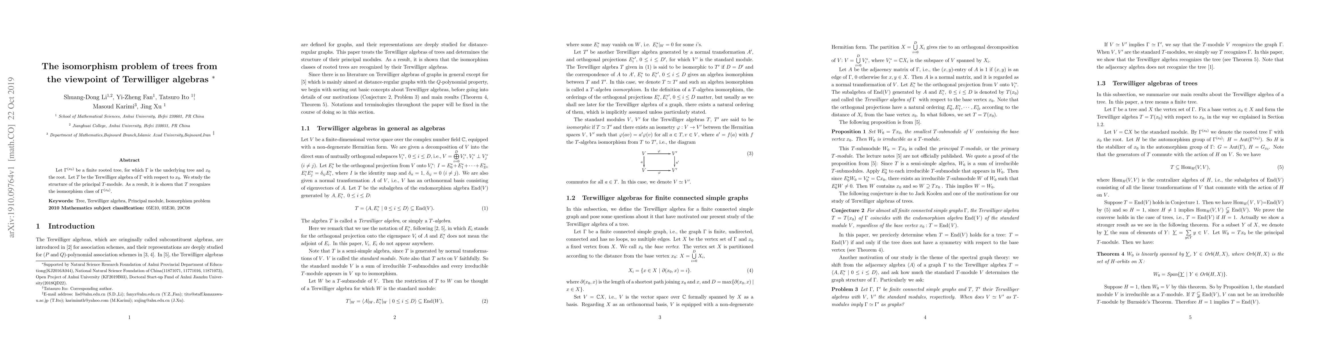 Thumbnail for The isomorphism problem of trees from the viewpoint of Terwilliger
  algebras