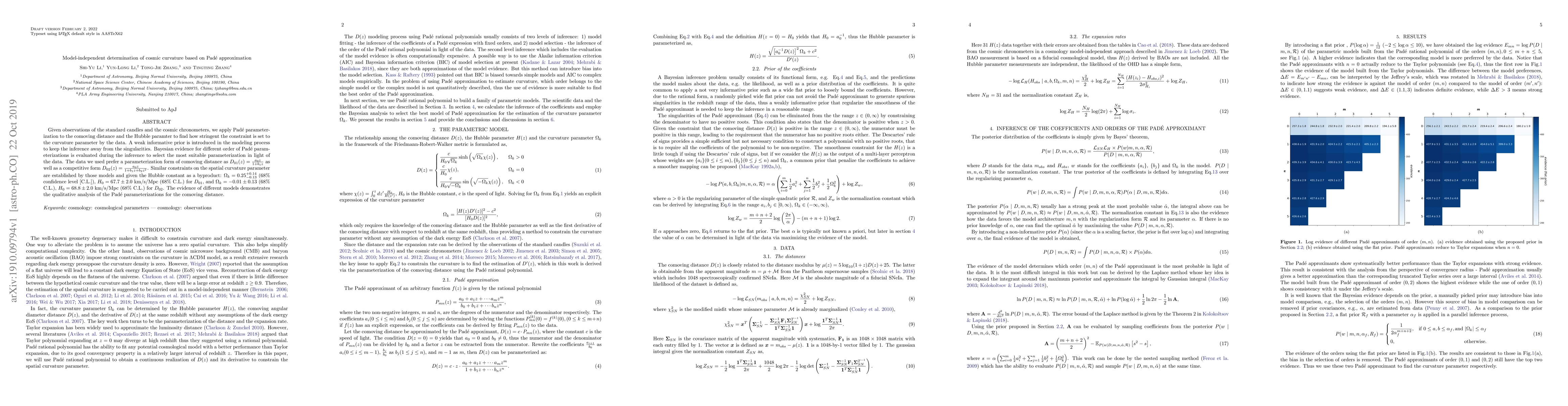 Thumbnail for Model-independent determination of cosmic curvature based on Pad\'{e}
  approximation