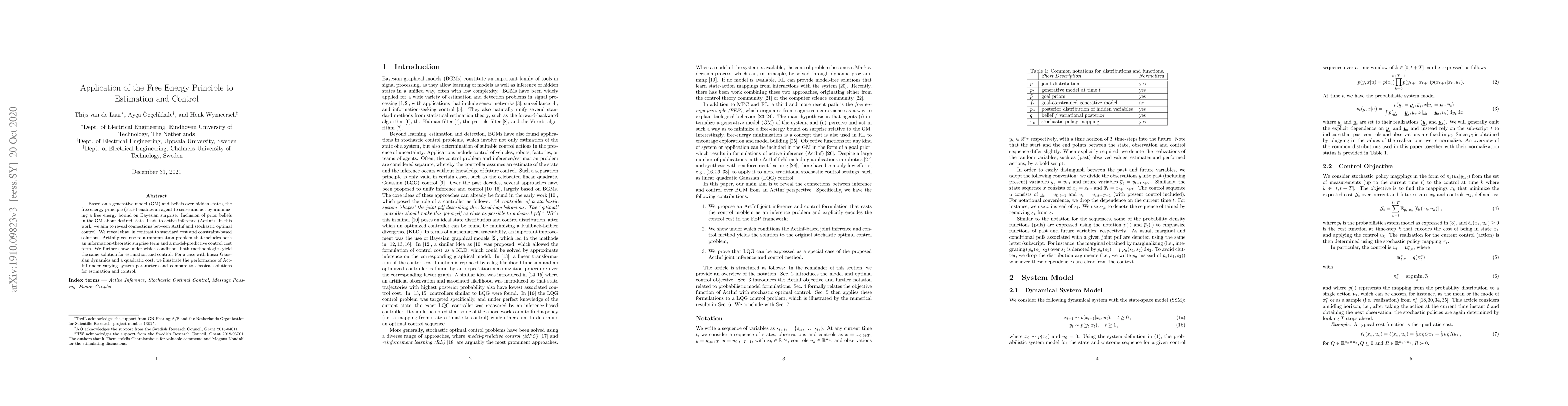 Thumbnail for Application of the Free Energy Principle to Estimation and Control