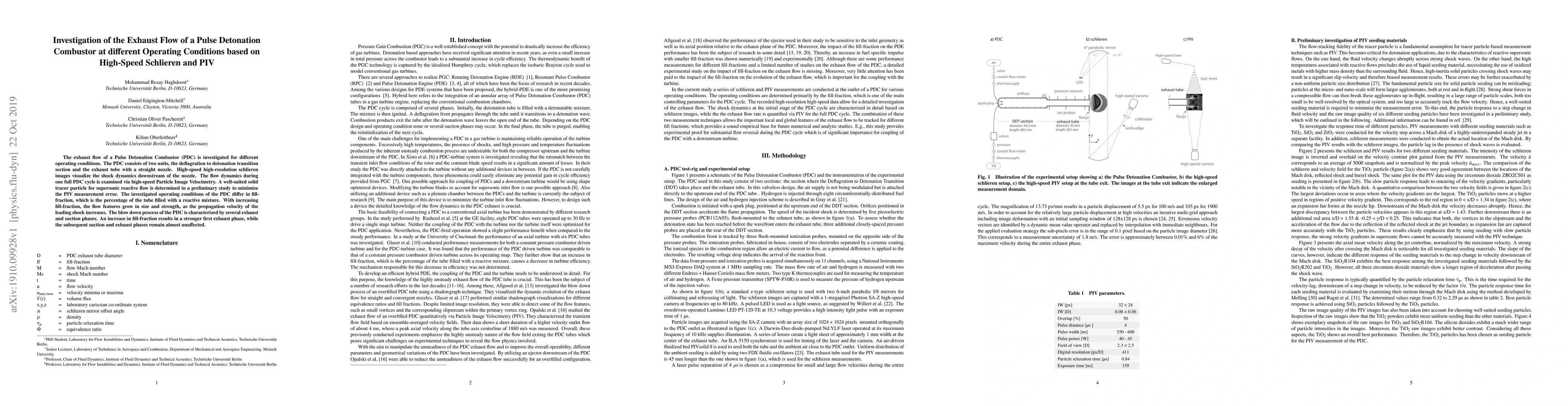 Thumbnail for Investigation of the Exhaust Flow of a Pulse Detonation Combustor at
  different Operating Conditions based on High-Speed Schlieren and PIV