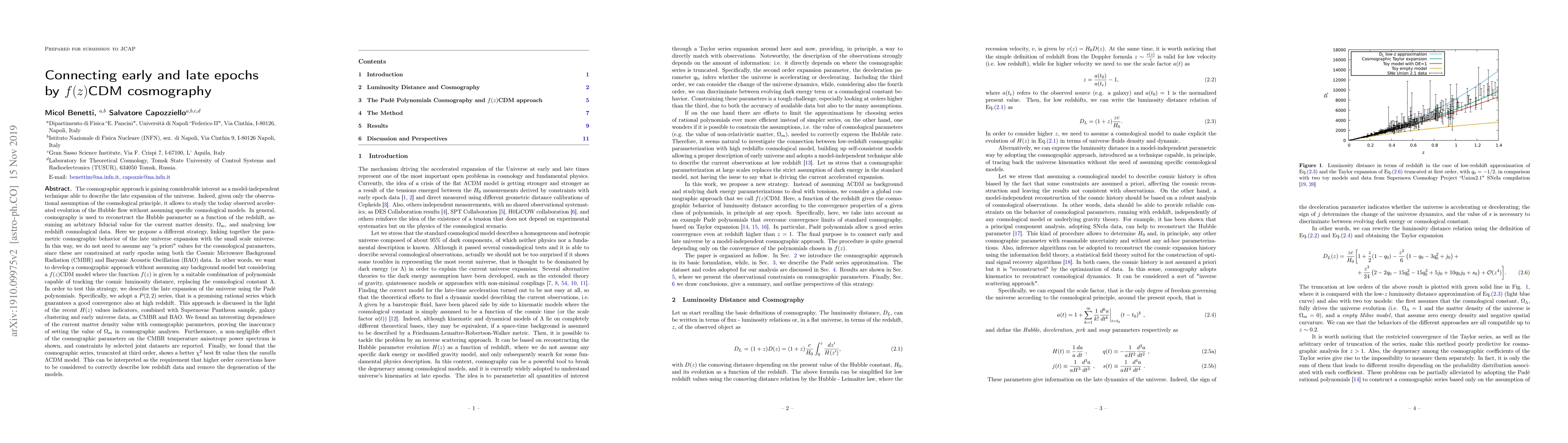 Thumbnail for Connecting early and late epochs by f(z)CDM cosmography