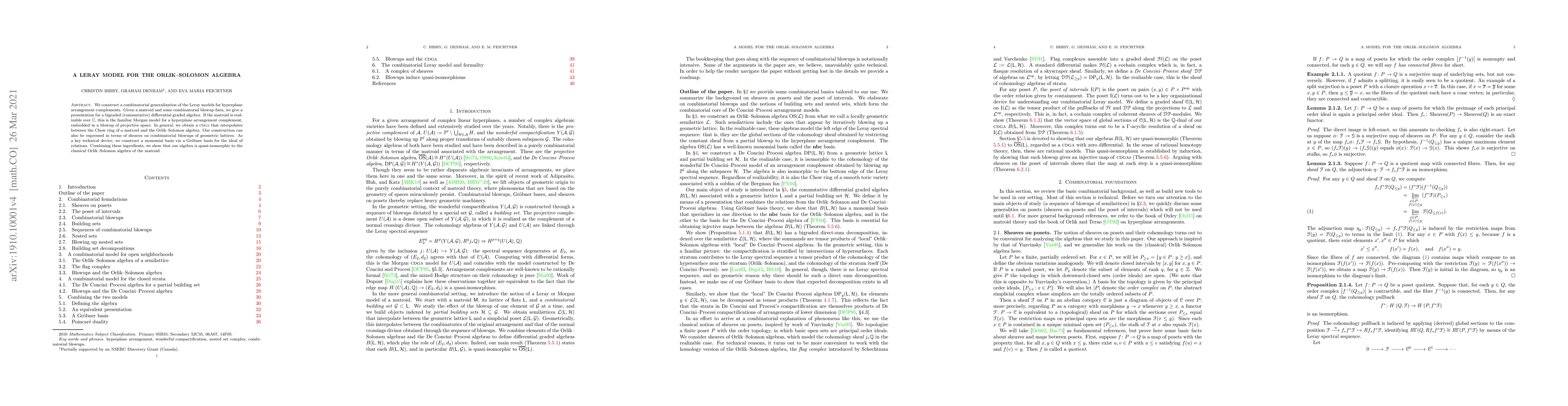 Thumbnail for A Leray model for the Orlik-Solomon algebra