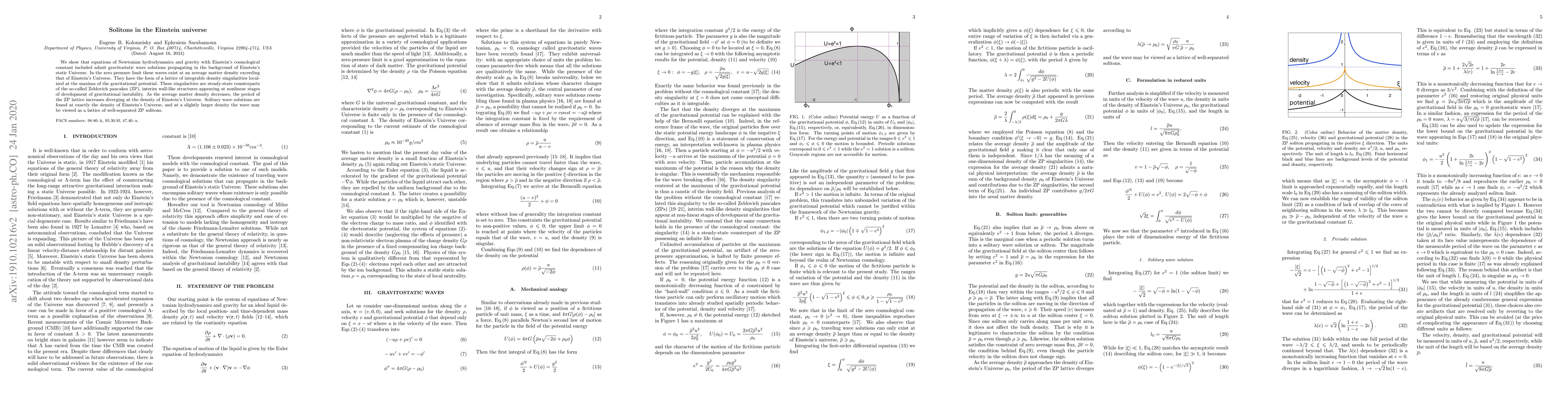 Thumbnail for Solitons in the Einstein universe