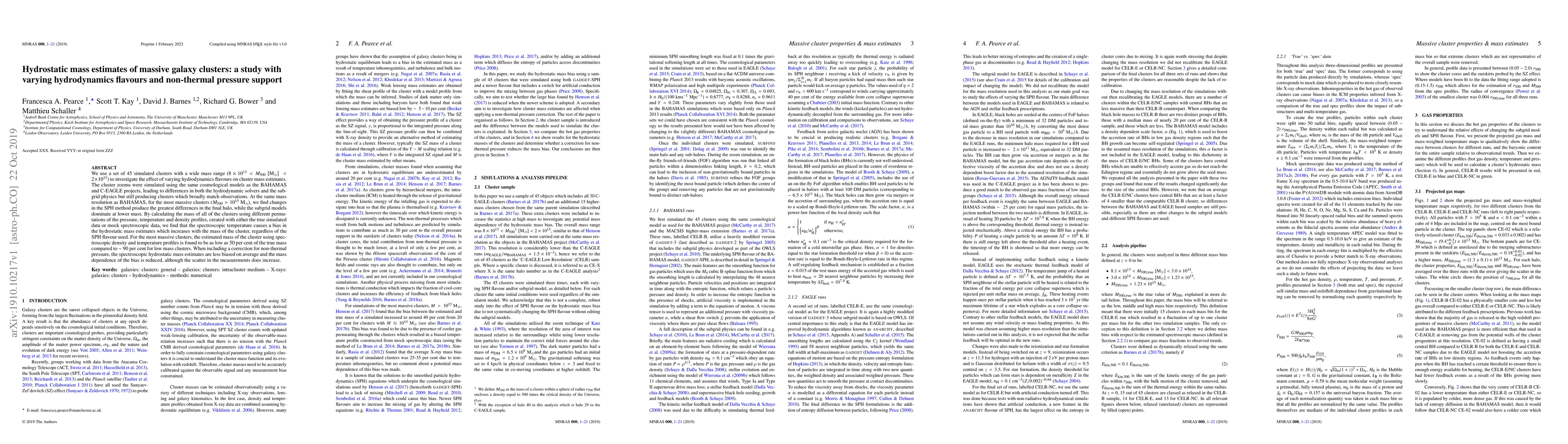 Thumbnail for Hydrostatic mass estimates of massive galaxy clusters: a study with
  varying hydrodynamics flavours and non-thermal pressure support