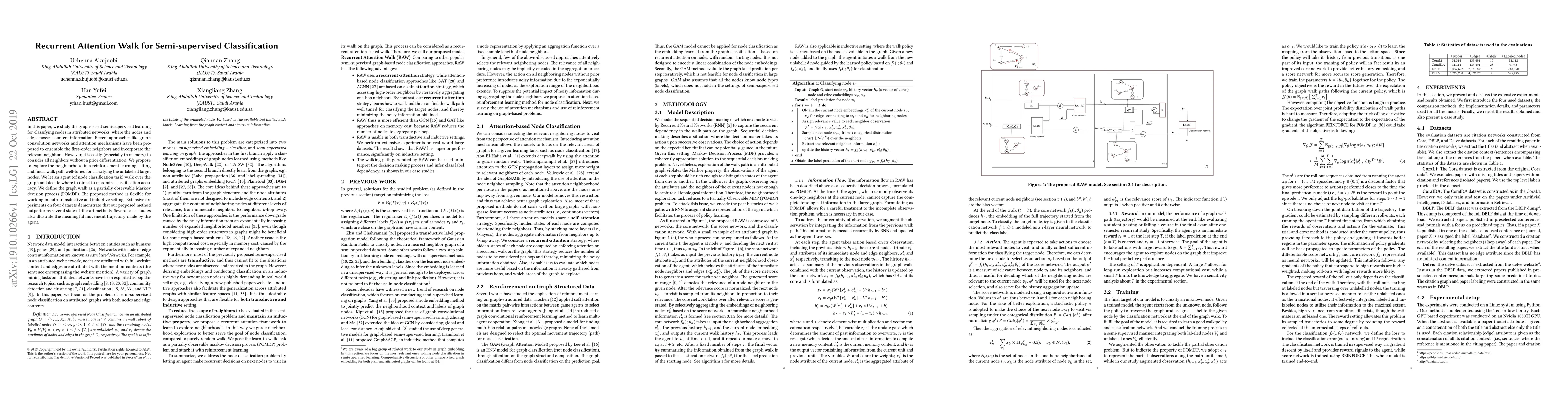 Thumbnail for Recurrent Attention Walk for Semi-supervised Classification