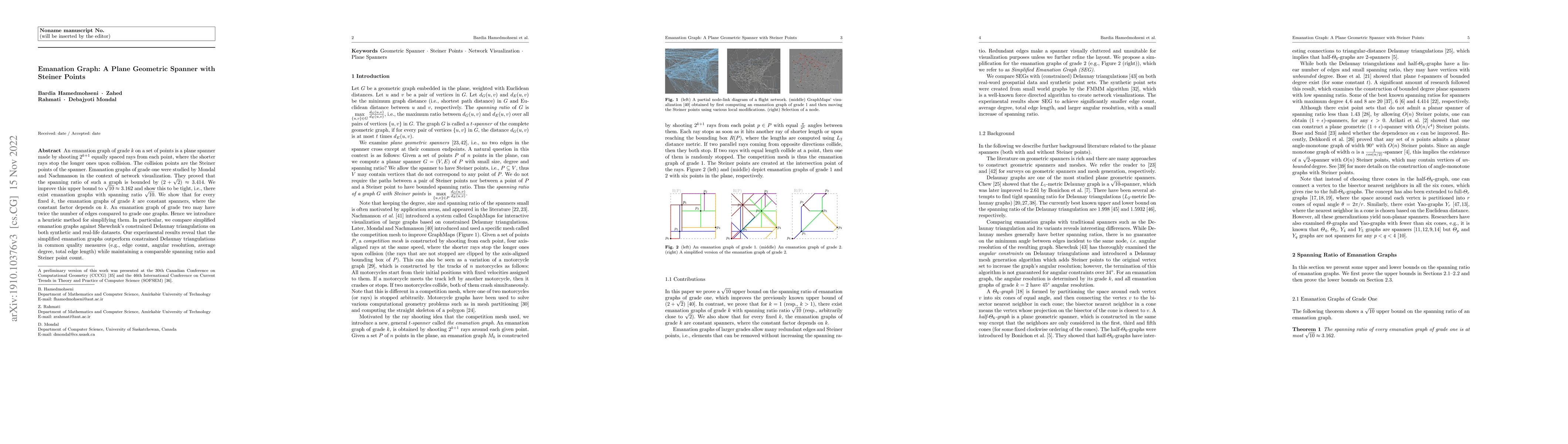 Thumbnail for Emanation Graph: A Plane Geometric Spanner with Steiner Points
