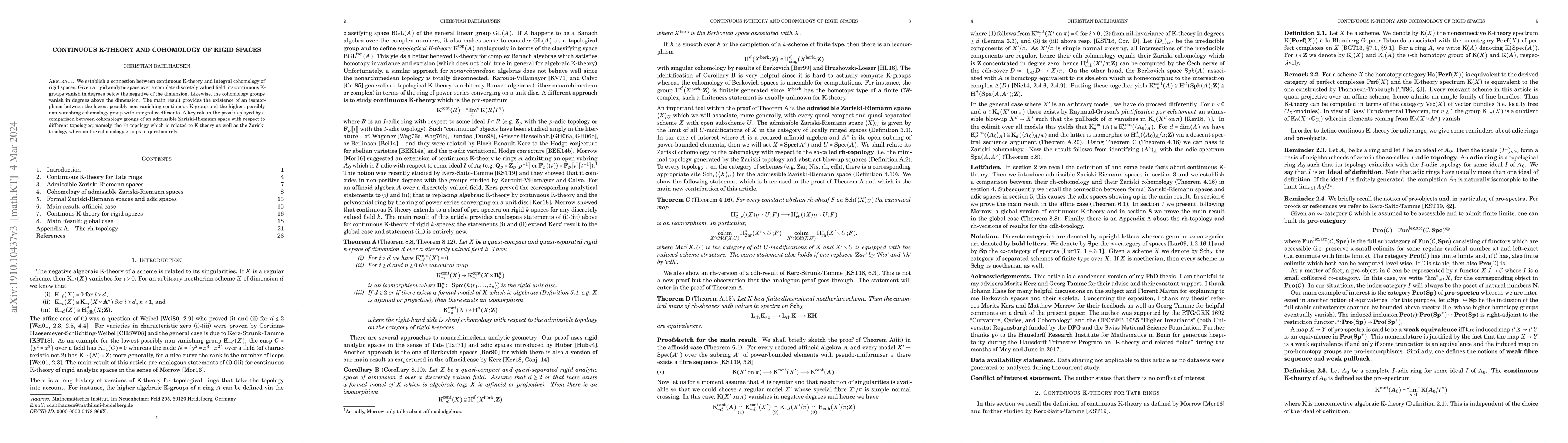 Thumbnail for Continuous K-Theory and Cohomology of Rigid Spaces
