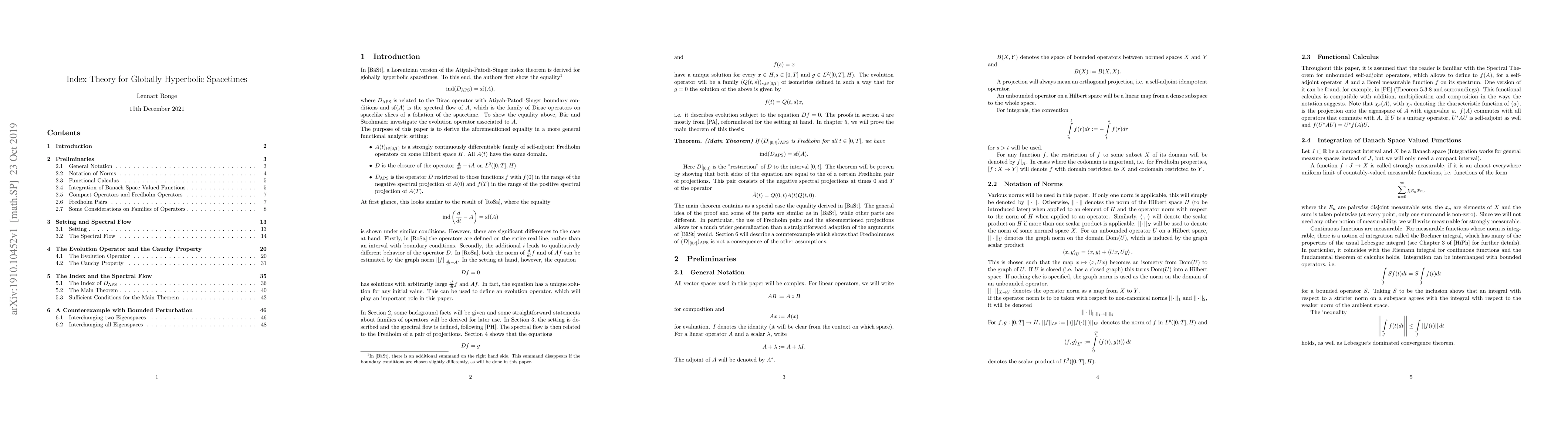 Thumbnail for Index Theory for Globally Hyperbolic Spacetimes