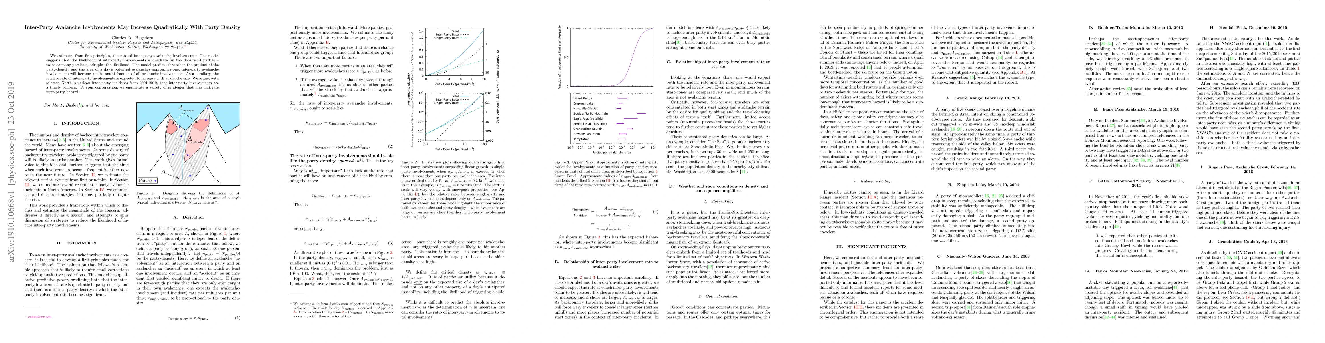 Thumbnail for Inter-Party Avalanche Involvements May Increase Quadratically With Party
  Density