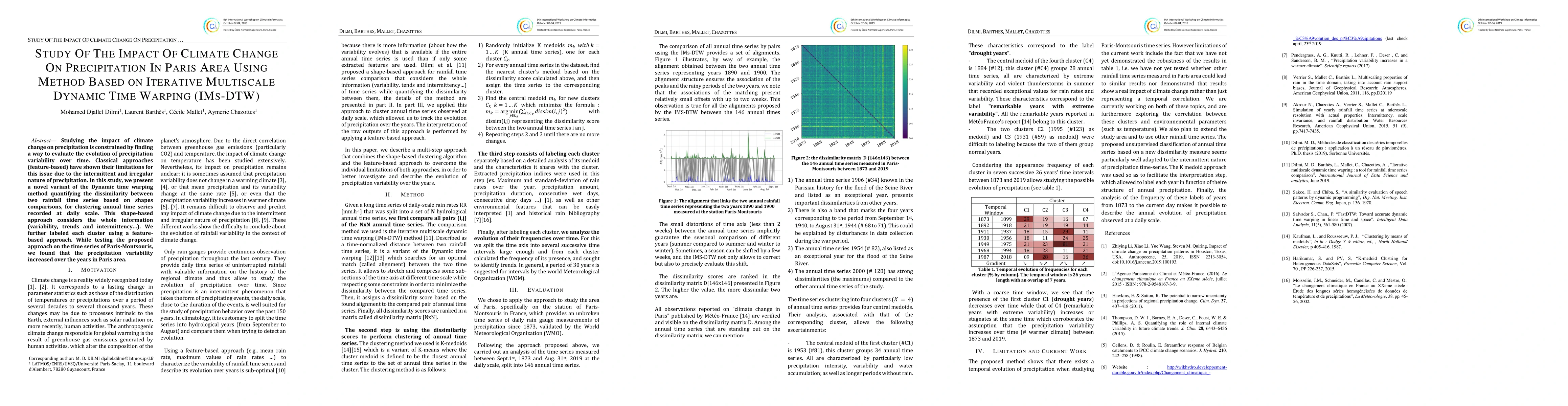 Thumbnail for Study of the impact of climate change on precipitation in Paris area
  using method based on iterative multiscale dynamic time warping (IMS-DTW)