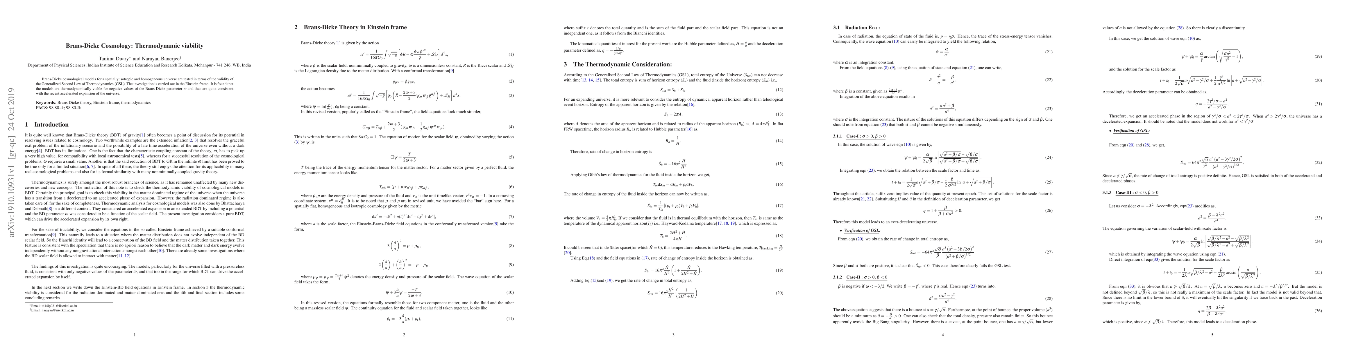 Thumbnail for Brans-Dicke Cosmology: Thermodynamic viability