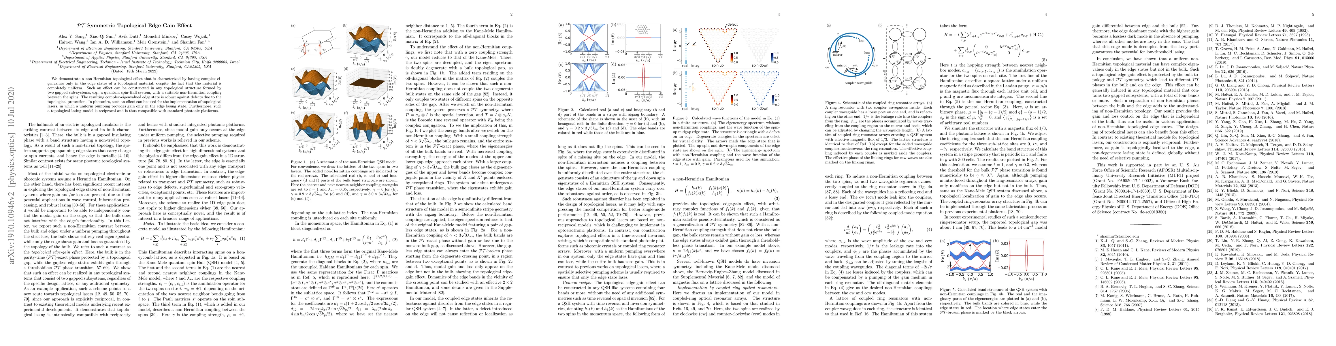 Thumbnail for $\mathcal{PT}$-Symmetric Topological Edge-Gain Effect