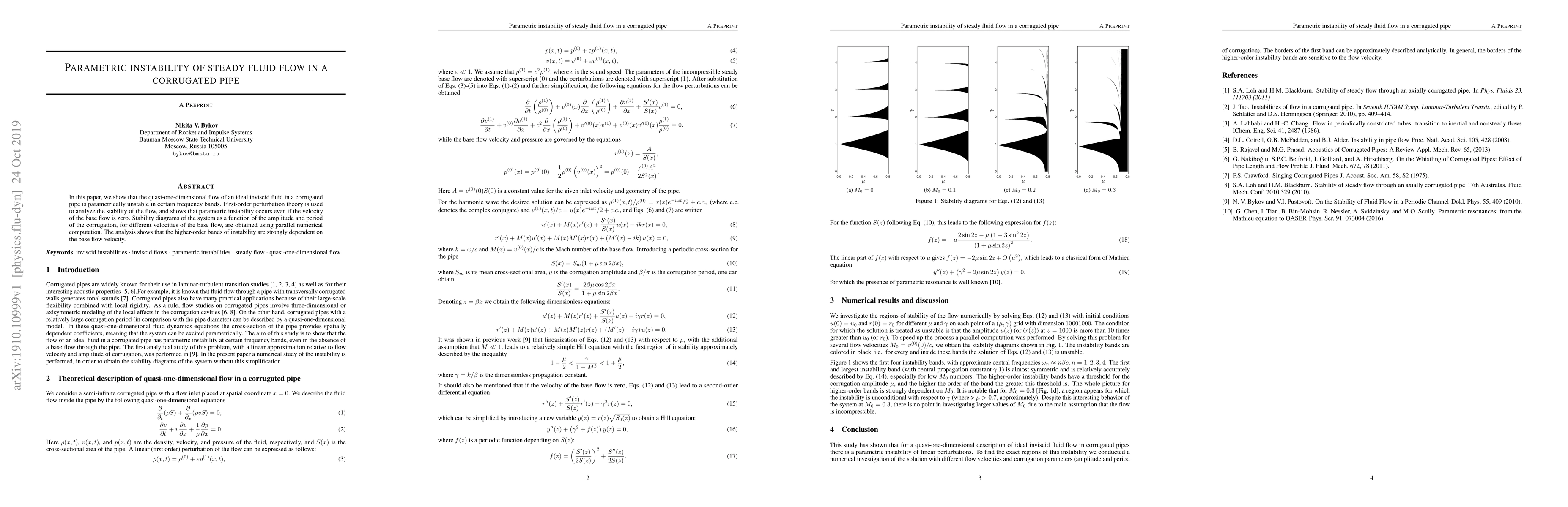 Thumbnail for Parametric instability of steady fluid flow in a corrugated pipe
